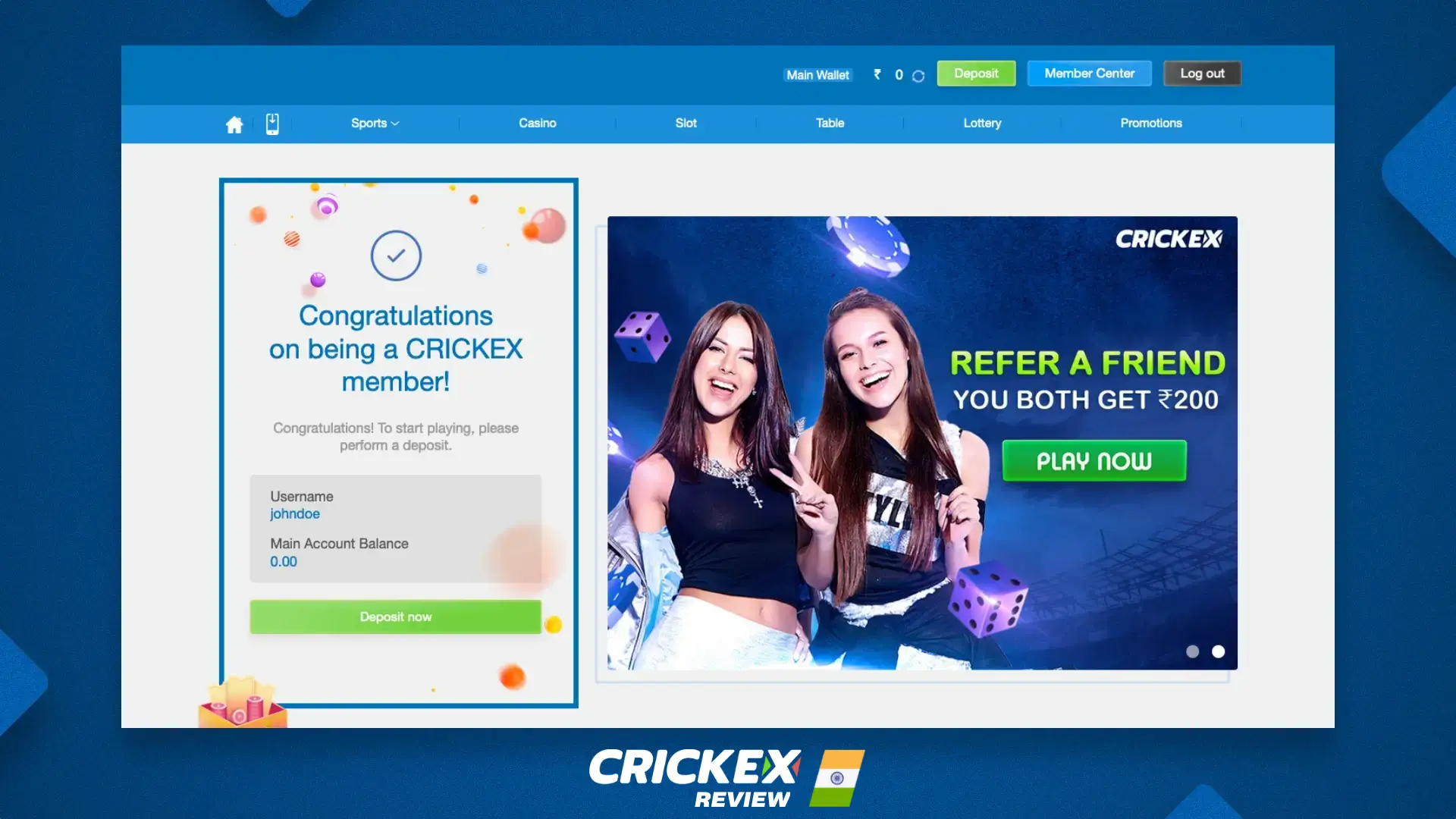Completion of registration on Crickex platform