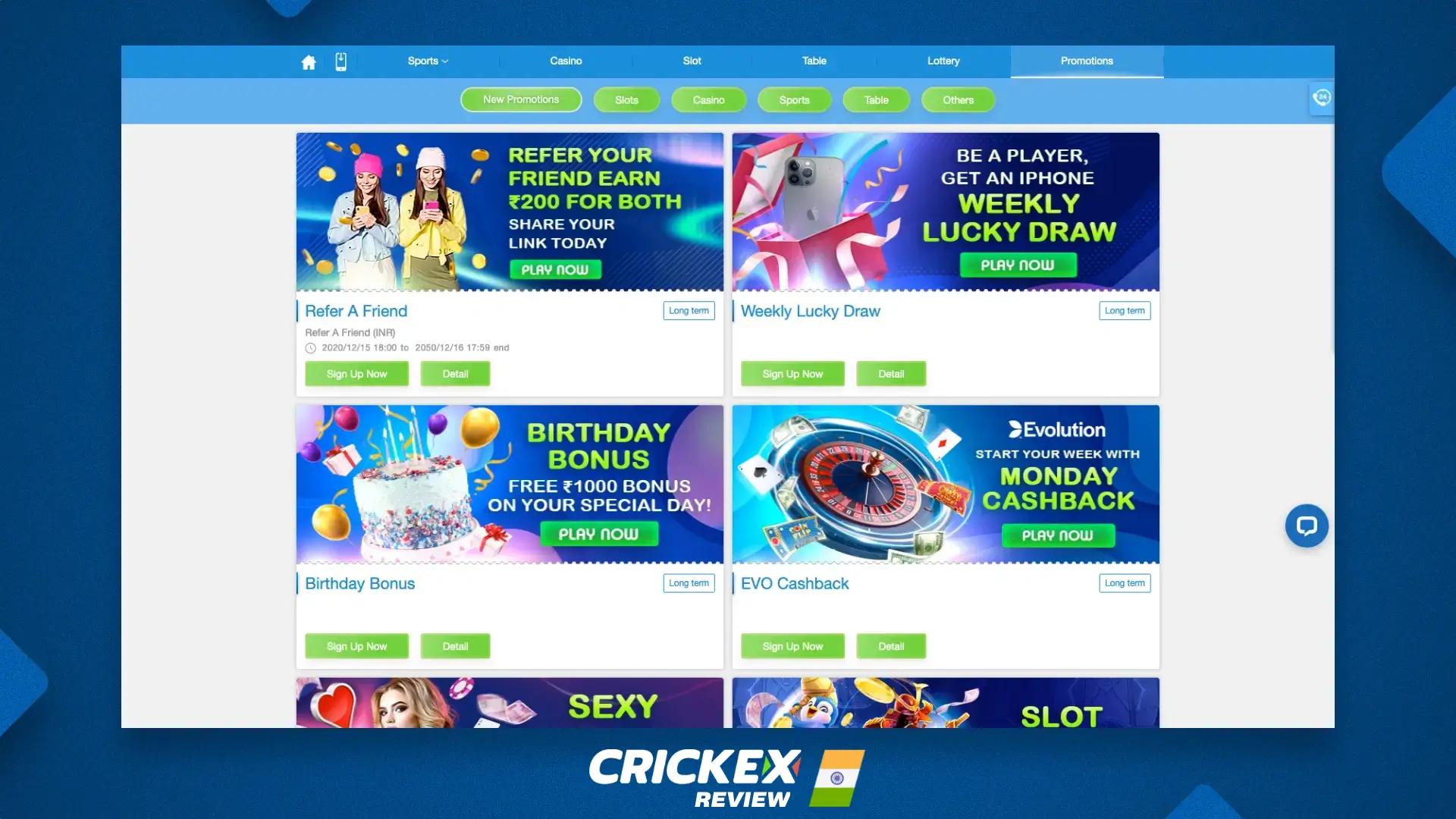 ऐसे प्रचार जो नए और मौजूदा Crickex दोनों ग्राहकों के लिए उपलब्ध हैं